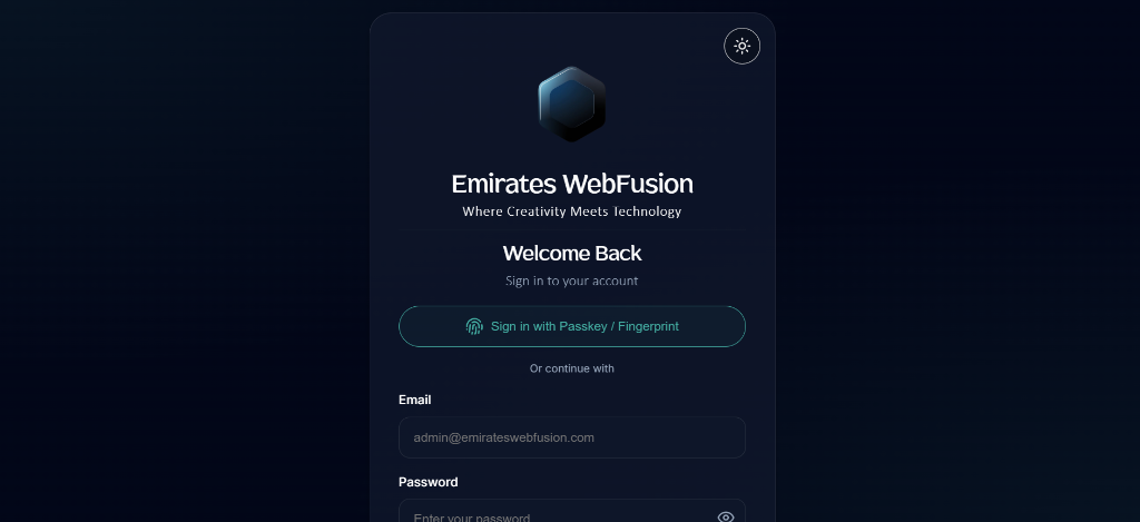 Login Interface Dark Mode
