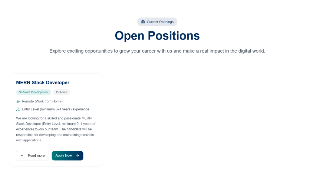 Open Positions & Careers Page