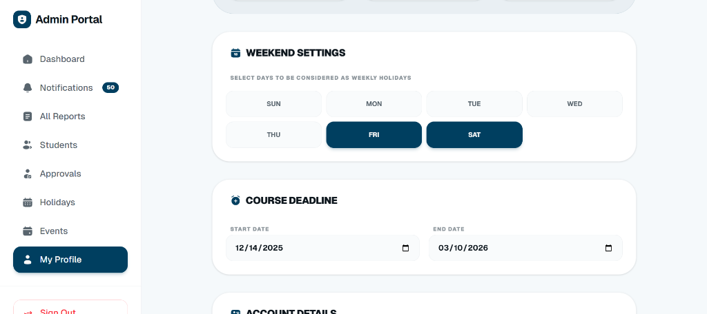 Portal Configuration Settings