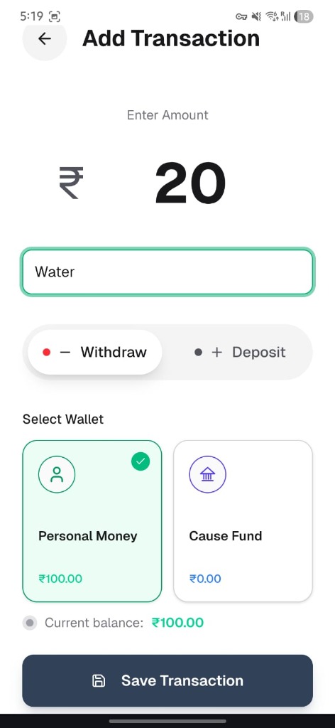 Add New Transaction Form